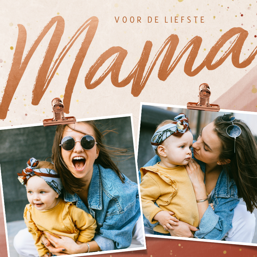 Fotokaarten - Fotokaartje voor de liefste mama met twee foto's