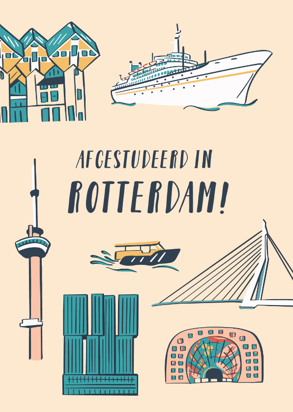 Geslaagd kaarten - Afgestudeerd in Rotterdam
