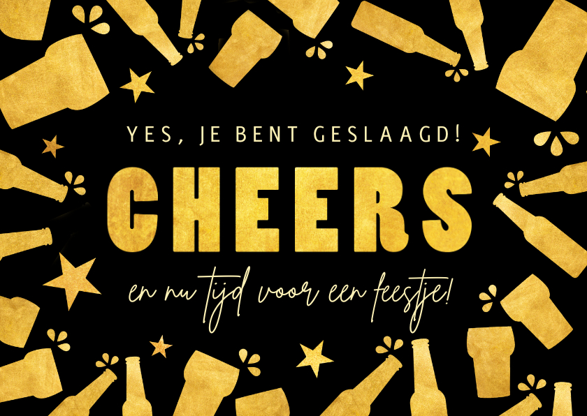 Geslaagd kaarten - Felicitatiekaart geslaagd jongen - cheers, time for beers!