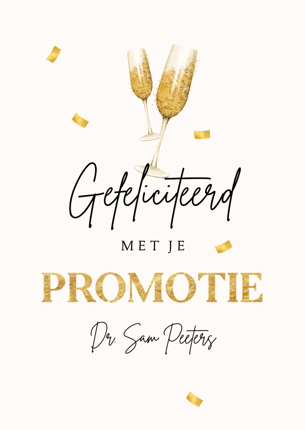 Geslaagd kaarten - Geslaagd kaart promotie champagne confetti