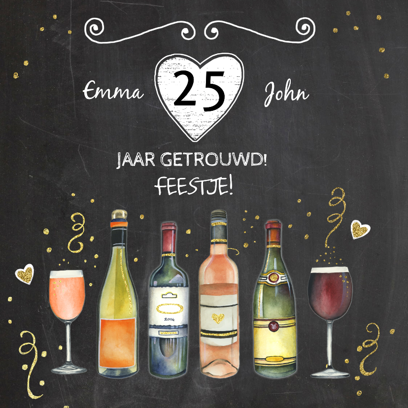 Jubileumkaarten - Feest wijn jubileum