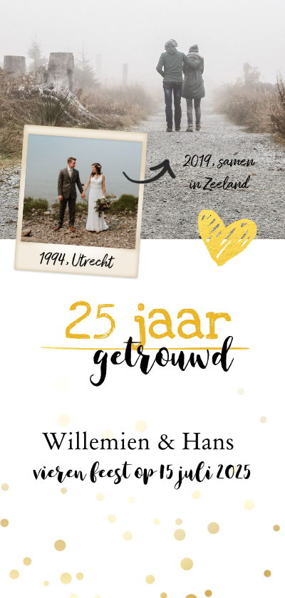 Jubileumkaarten - Jubileum - 25 jaar samen foto langwerpig