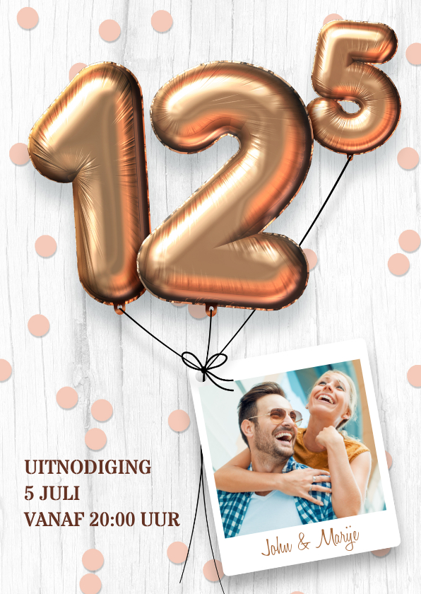 Jubileumkaarten - Uitnodiging huwelijk jubileum 12,5 jaar