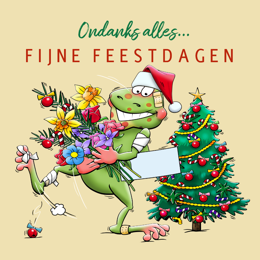 Kerstkaarten - Beterschap kerstkaart zieke fijne feestdagen