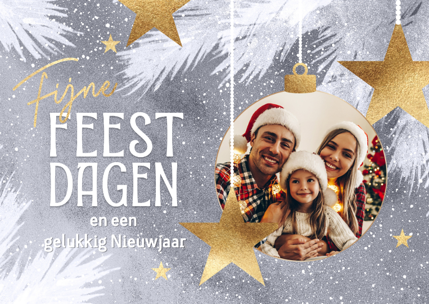 Kerstkaarten - Foto kerstkaart vrolijke kerst sterren