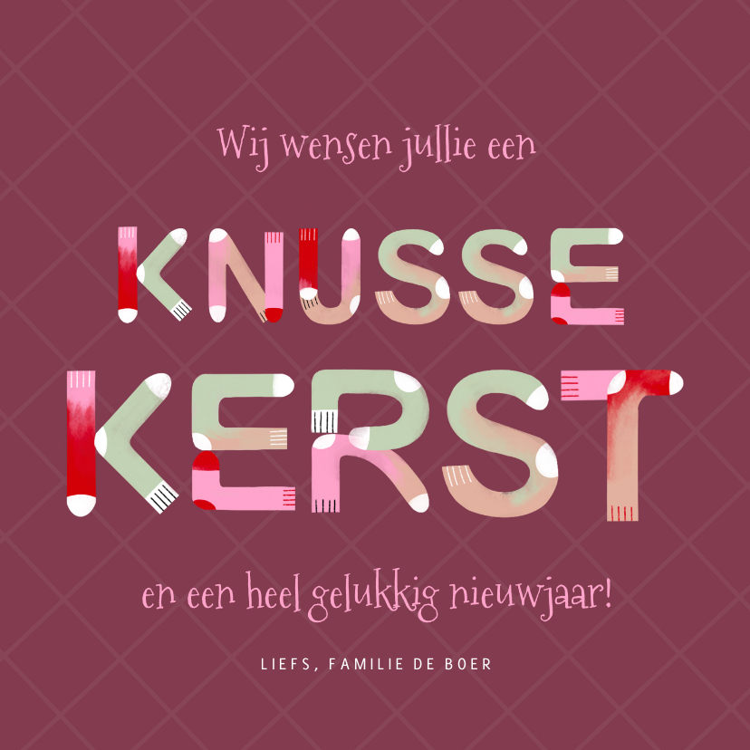 Kerstkaarten - Funky kerstkaart kerstsokken typografie knusse kerst