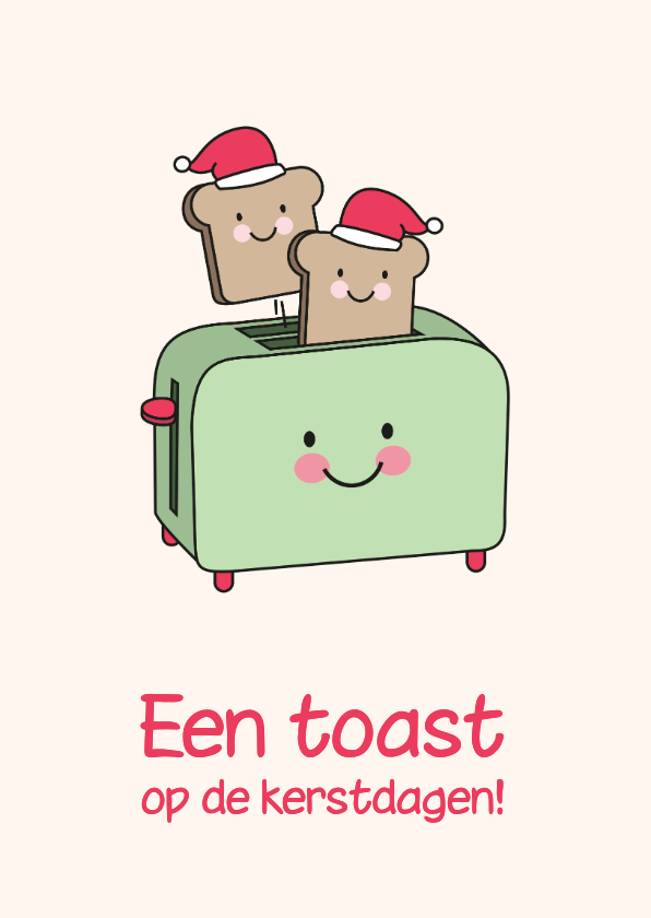 Kerstkaarten - Grappige kerstkaart een toast op de kerstdagen