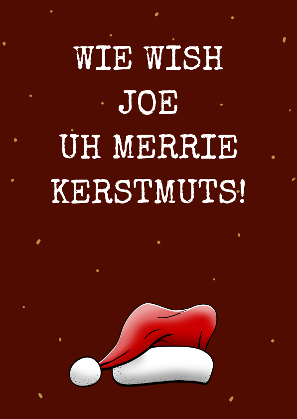 Kerstkaarten - Grappige kerstkaart met kerstmuts en rendier