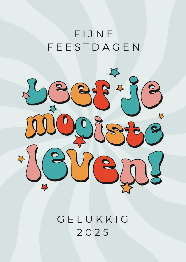 Kerstkaarten - Groovy kerst en nieuwjaarskaart leef je mooiste leven