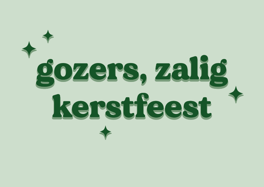 Kerstkaarten - Hippe groene kerstkaart vrolijk kerstfeest gozers