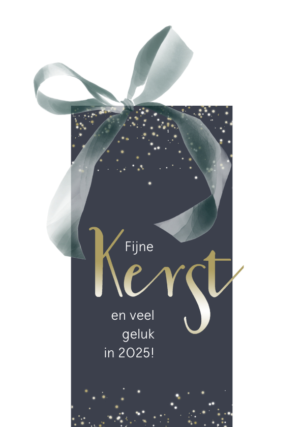 Kerstkaarten - Kerstkaart 2024-2025, klassiek met strik