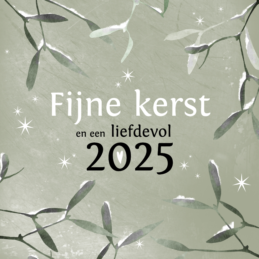 Kerstkaarten - Kerstkaart 2024-2025 modern met Maretakjes en sterretjes