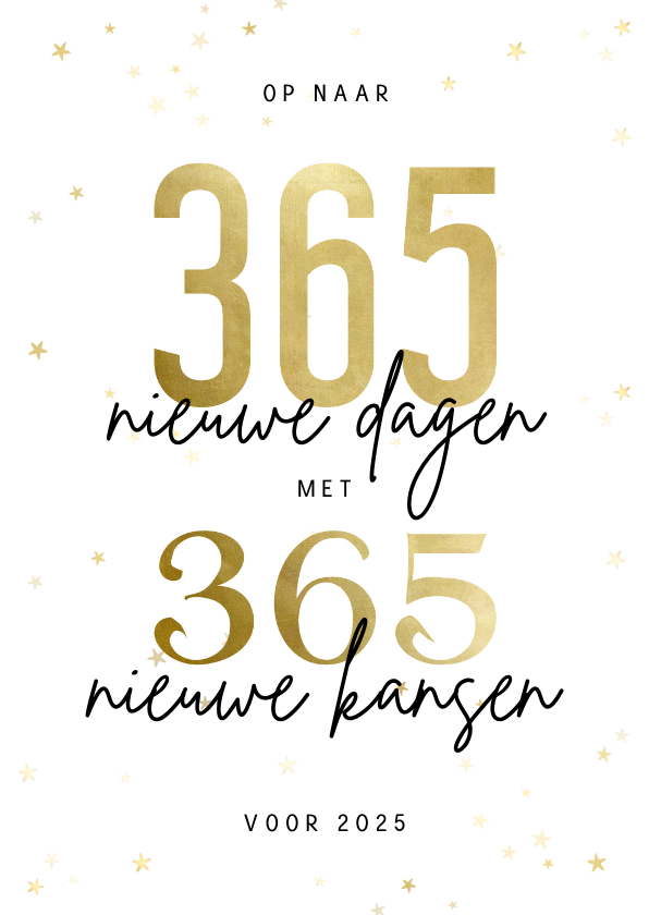 Kerstkaarten - Kerstkaart 365 nieuwe dagen met 365 nieuwe kansen