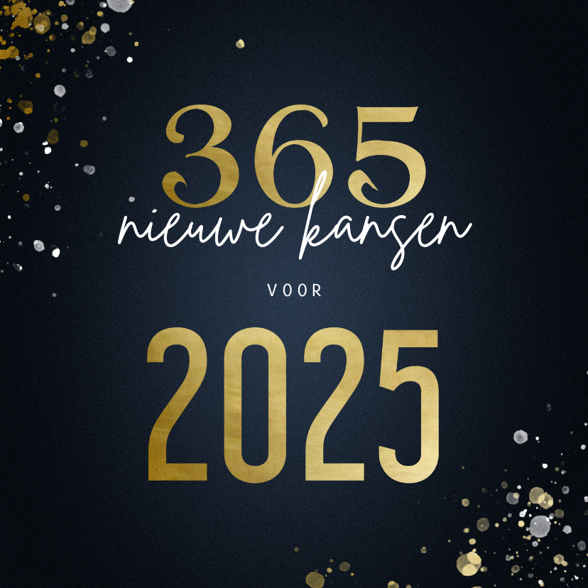 Kerstkaarten - Kerstkaart 365 nieuwe kansen voor 2025 stijlvol