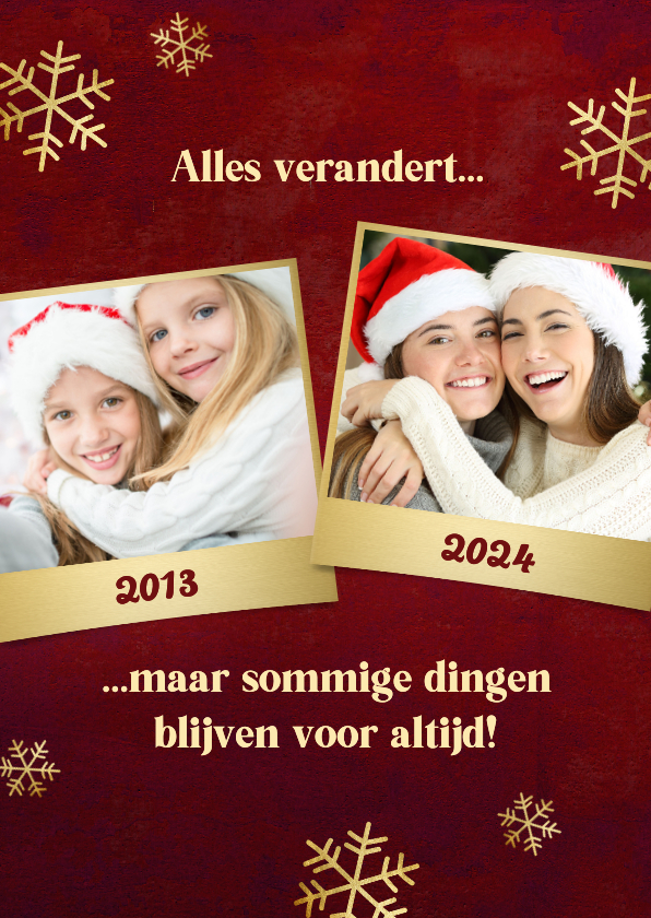 Kerstkaarten - Kerstkaart 'Alles verandert' fotocollage