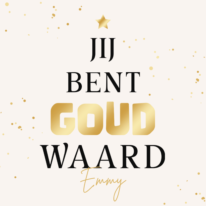 Kerstkaarten - Kerstkaart bedankt goud waard kerstboom