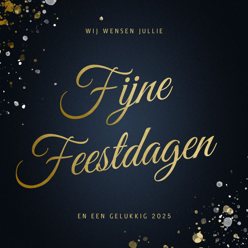 Kerstkaarten - Kerstkaart Fijne Feestdagen klassiek met sterren