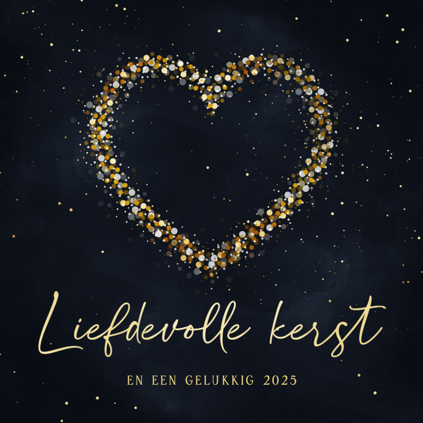 Kerstkaarten - Kerstkaart hart van sparkles liefdevolle kerst