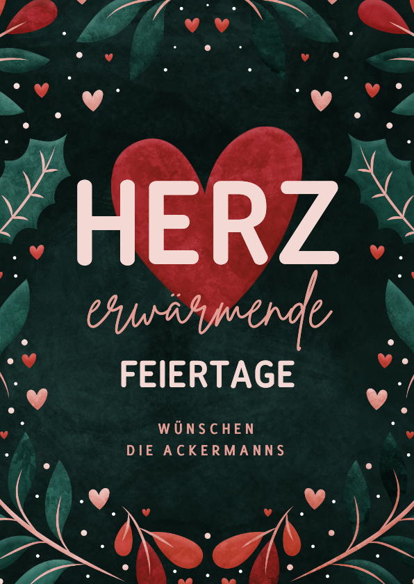 Kerstkaarten - Kerstkaart 'Herzerwärmende Feiertage'