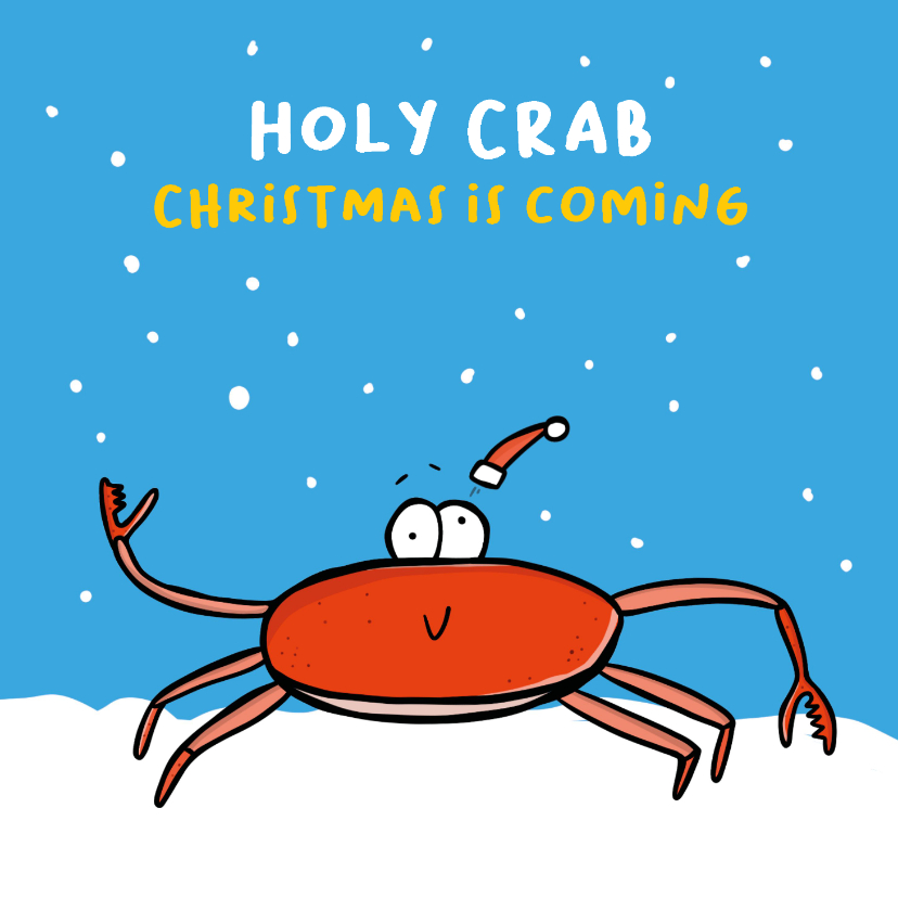 Kerstkaarten - Kerstkaart holy crab christmas is coming...