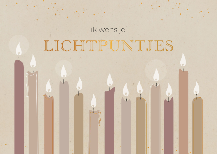 Kerstkaarten - Kerstkaart lichtpuntje kaarsen