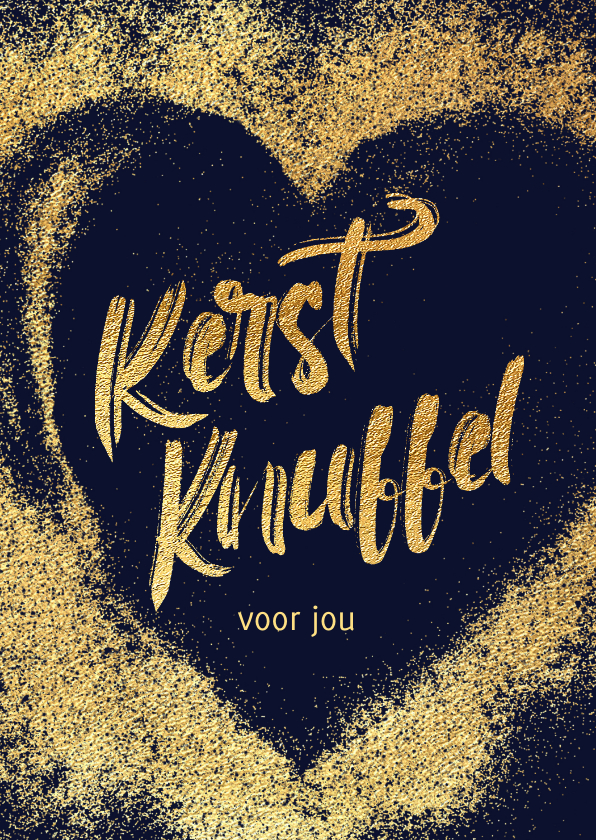 Kerstkaarten - Kerstkaart lief hart van goud