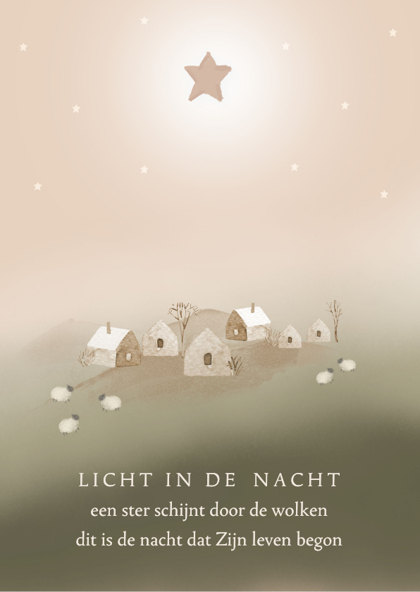 Kerstkaarten - Kerstkaart opwekking Licht in de nacht