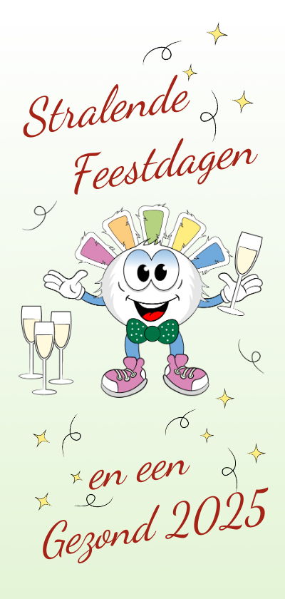 Kerstkaarten - Kerstkaart stralende feestdagen en een gezond 2025