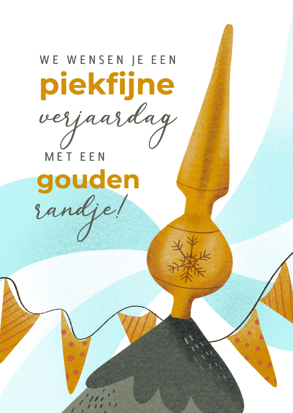 Kerstkaarten - Kerstkaart verjaardag met piek en kerstboom en grapje