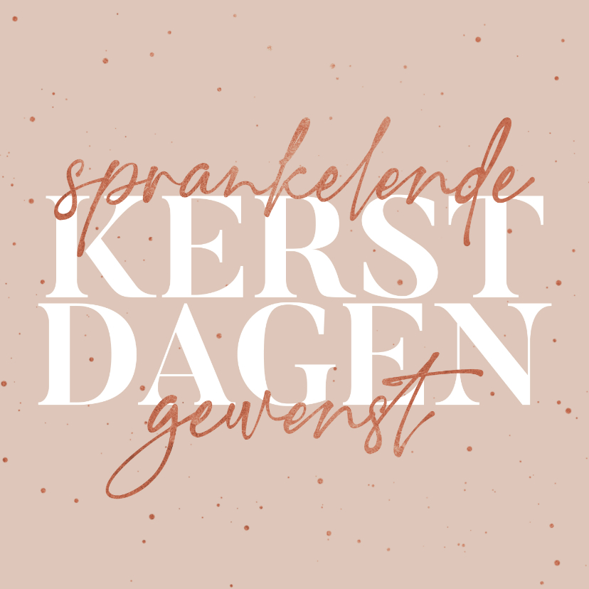 Kerstkaarten - Kerstkaartje sprankelende kerst koperlook