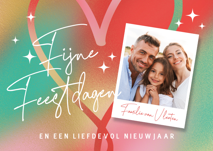 Kerstkaarten - Lief Kerstkaartje met hart en foto