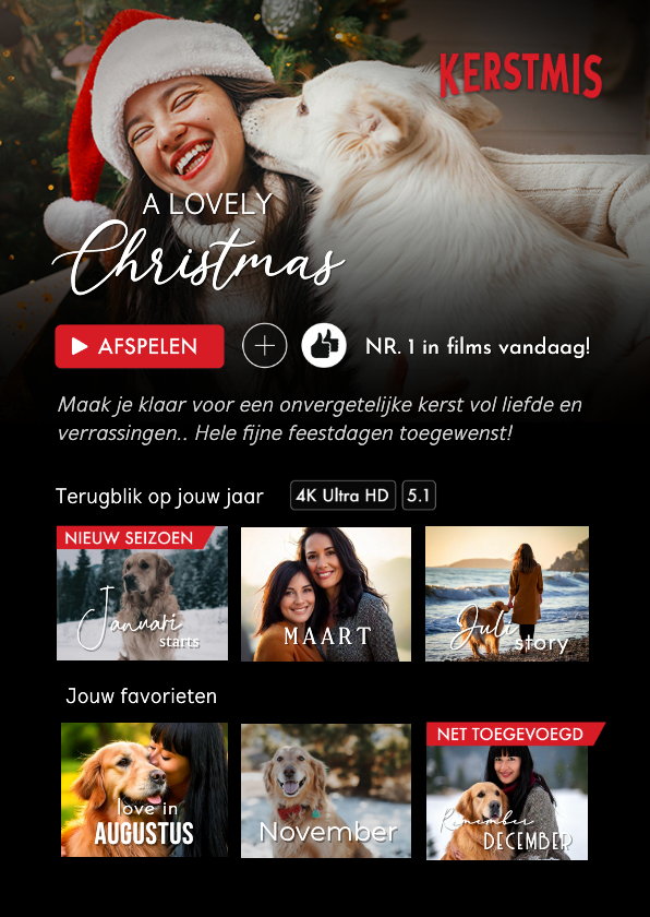 Kerstkaarten - Originele en grappige tv streamingdienst kerstkaart