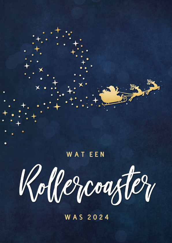 Kerstkaarten - Originele kerstkaart - rollercoaster jaar 2024