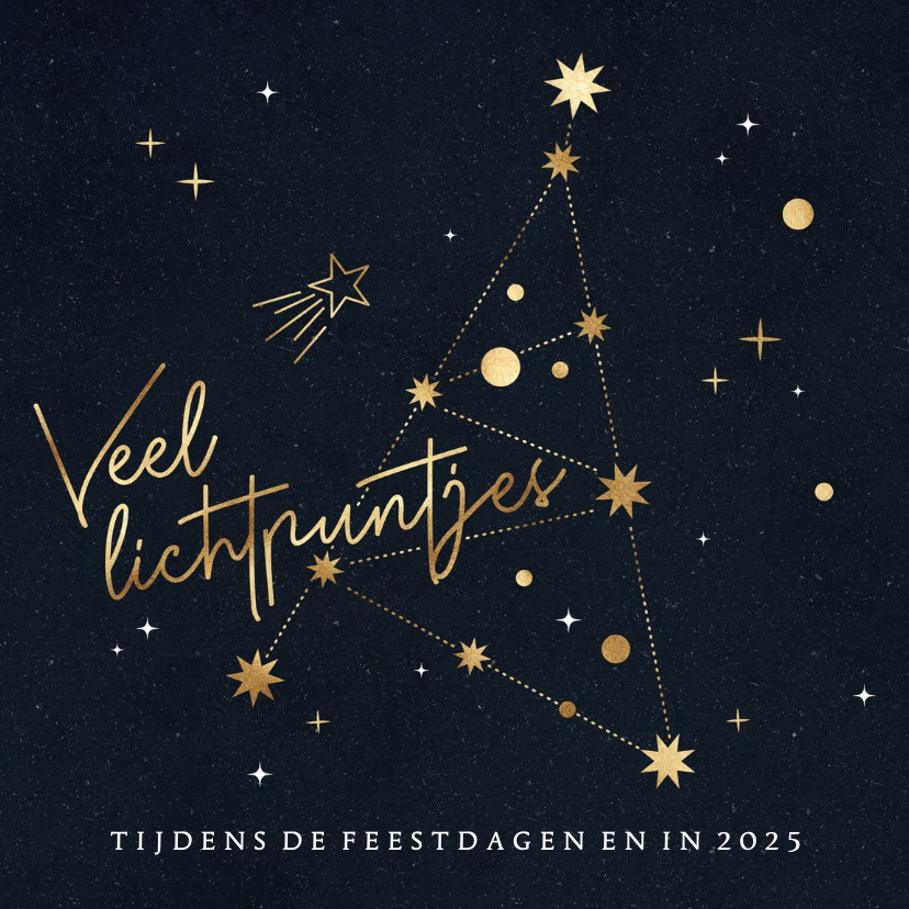 Kerstkaarten - Sterkte kerstkaart Lichtpuntjes sterrenbeeld