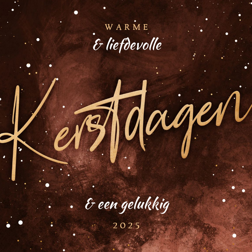 Kerstkaarten - Stijlvolle kerstkaart warme kerstdagen roestkleur