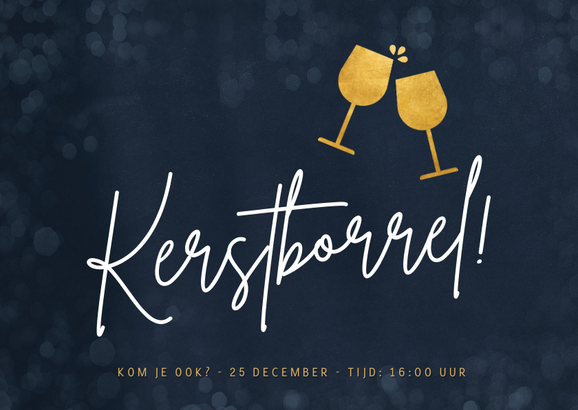 Kerstkaarten - Uitnodiging kerstborrel met familie of vrienden