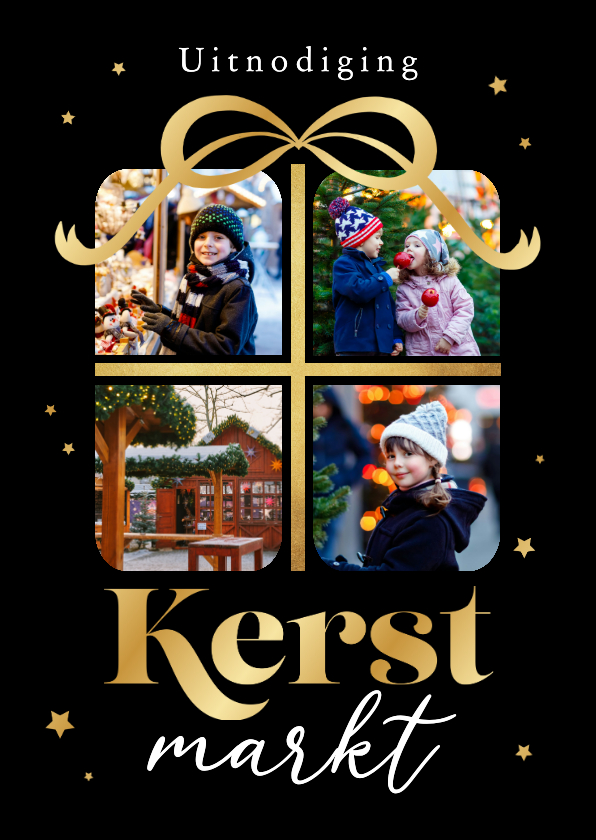 Kerstkaarten - Uitnodiging kerstmarkt in kadootje