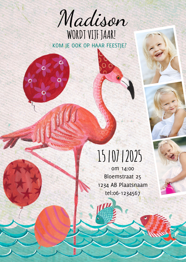 Kinderfeestjes - Flamingo Zomer Zwem Feestje