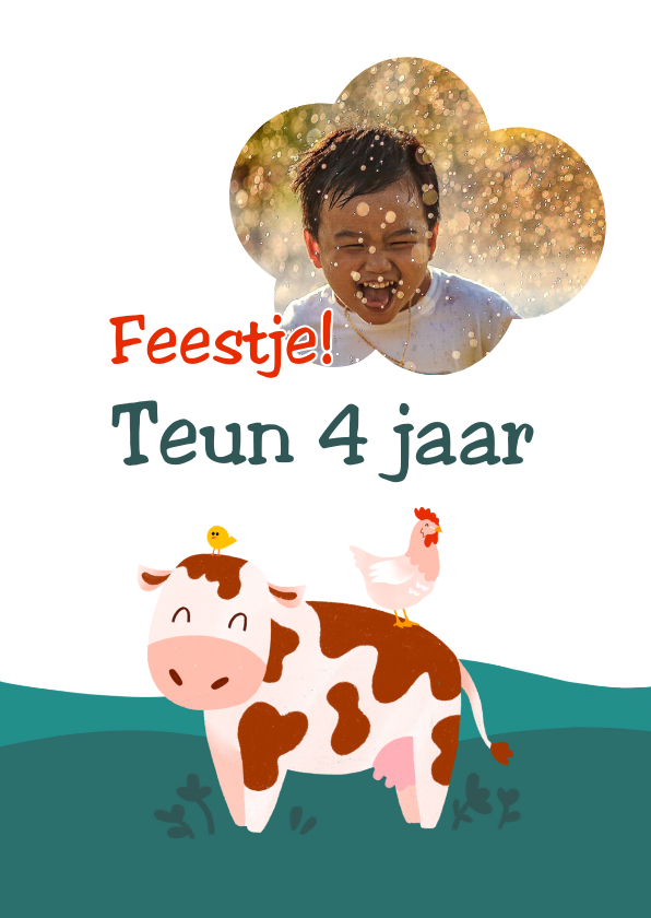 Kinderfeestjes - Kinderfeestje boerderijdieren koe kip kuiken