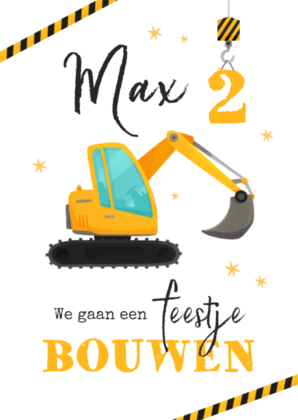 Kinderfeestjes - Kinderfeestje feestje bouwen graafmachine hijskraan