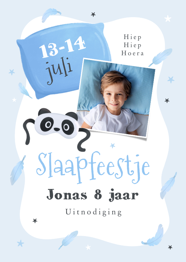 Kinderfeestjes - Kinderfeestje slaapfeestje kussen sterren slaapmasker foto