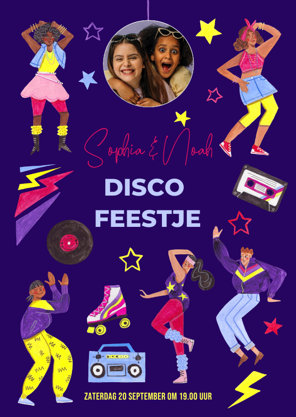 Kinderfeestjes - Kinderfeestje thema disco dansen discobol foto