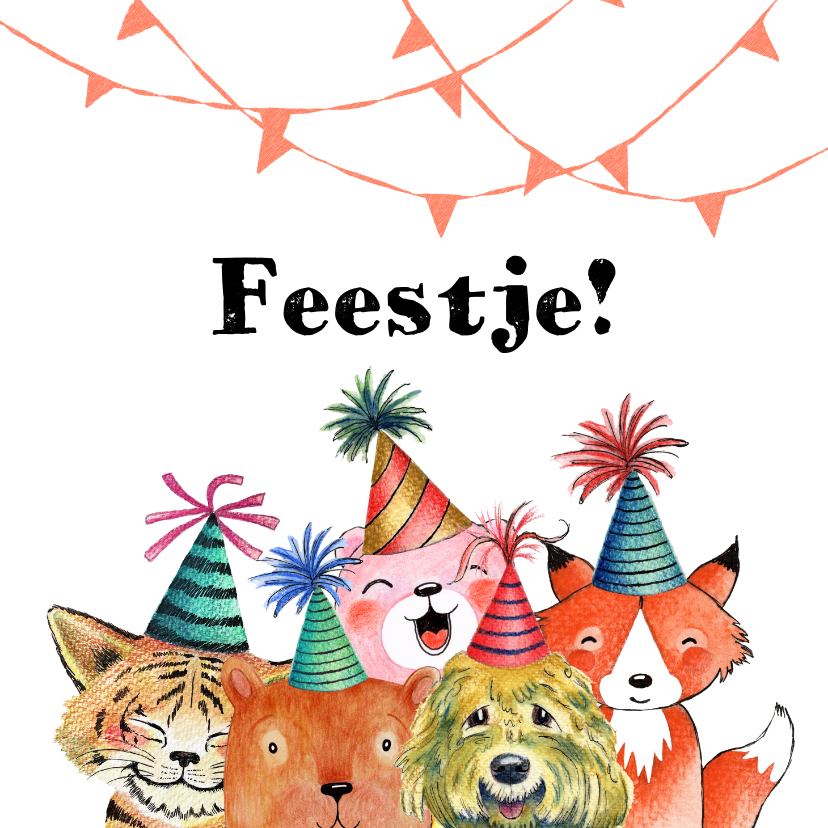 Kinderfeestjes - Kinderfeestje uitnodiging feestbeesten