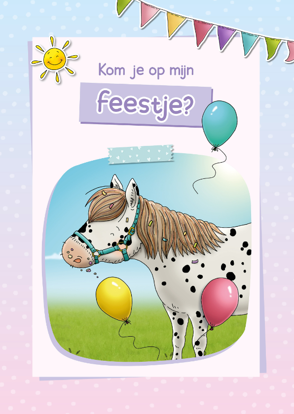 Kinderfeestjes - Stip de Pony uitnodiging