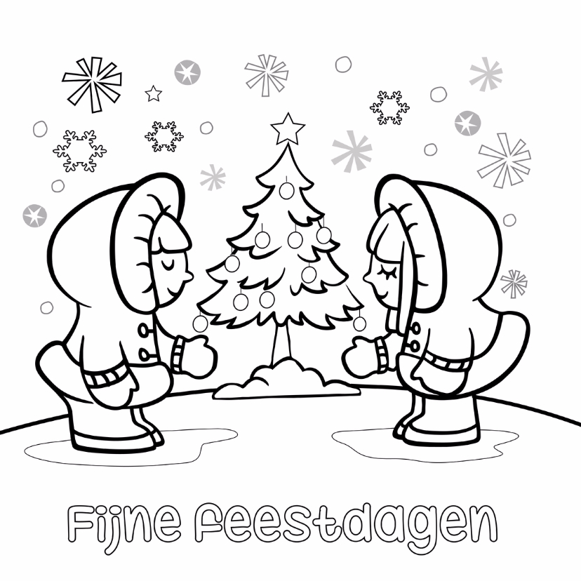 Kerst Inkleurkaart Met Eskimo Kaartje2go