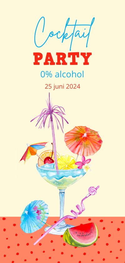 Menukaarten - Menu cocktail kids 0% alcohol