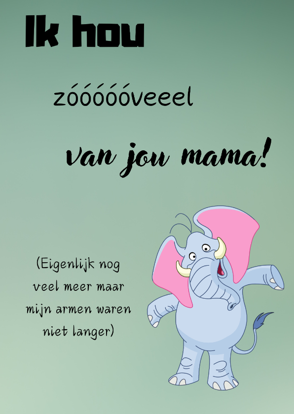 Moederdag kaarten - Moederdagkaart ik hou zoveel van jou mama