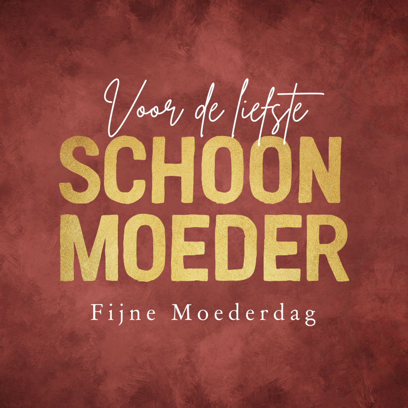 Moederdag kaarten - Moederdagkaart liefste schoonmoeder goud rood