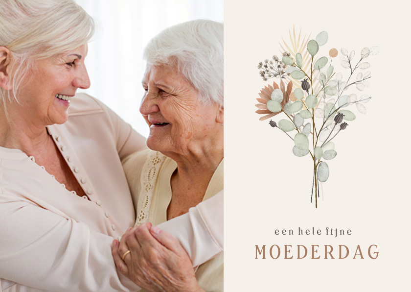 Moederdag kaarten - Moederdagkaart met boeket bloemen en eigen foto