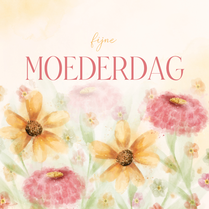 Moederdag kaarten - Moederdagkaart met vrolijke kleurrijke bloemen